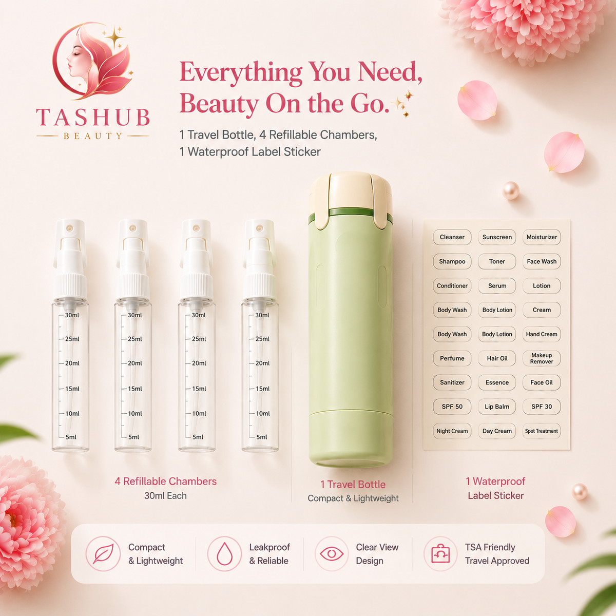 TASHUB TravelFit 4-in-1 Beauty Dispenser