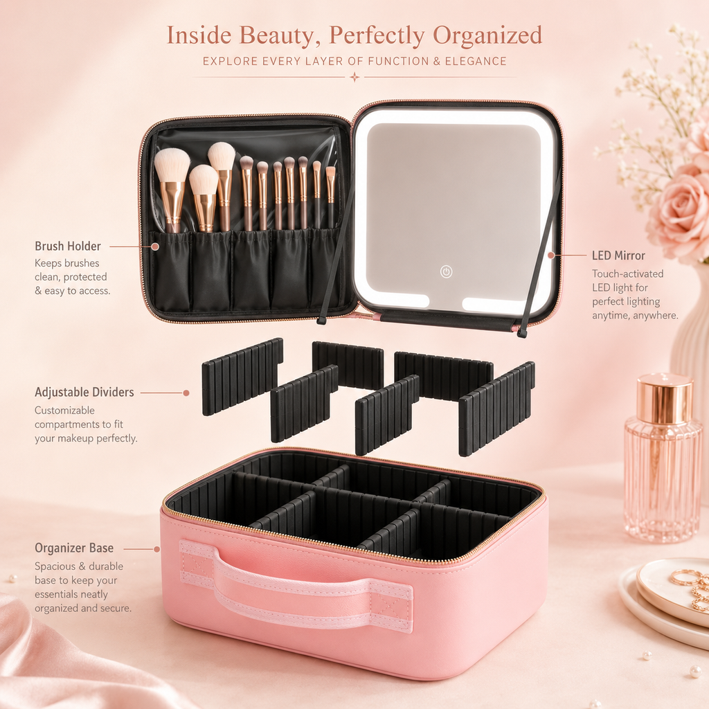 TasHub Glow LED Makeup Organizer Bag