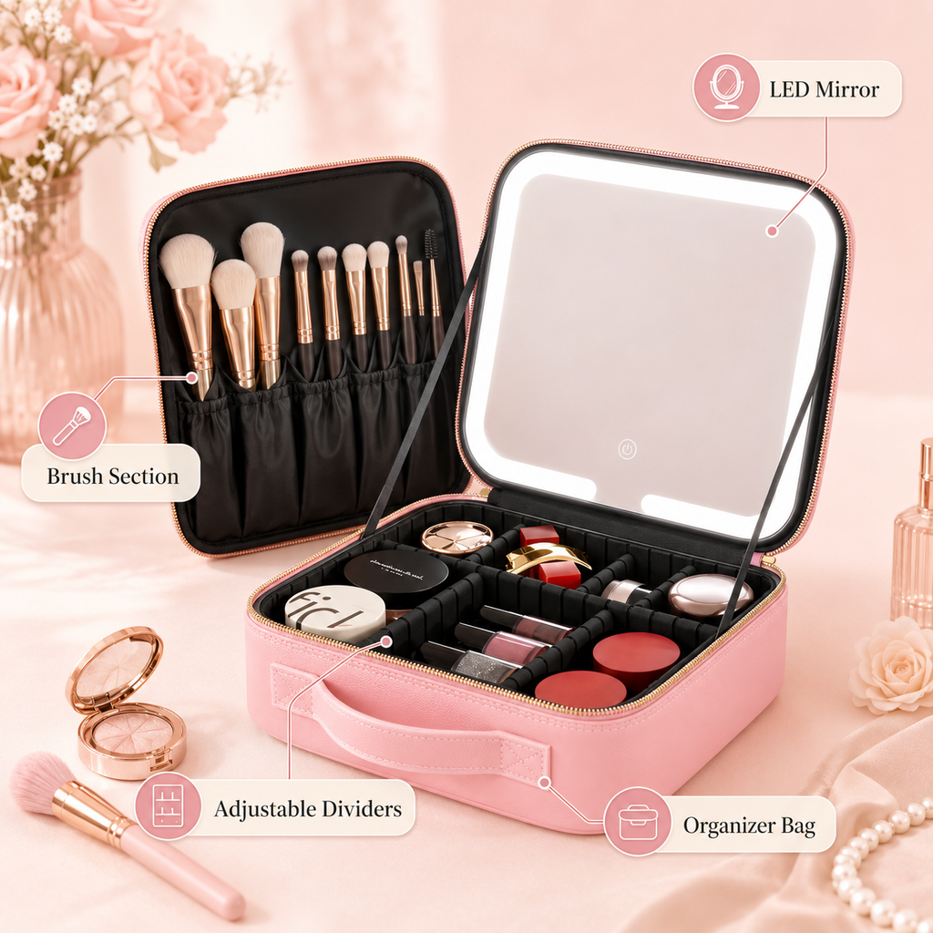 TasHub Glow LED Makeup Organizer Bag