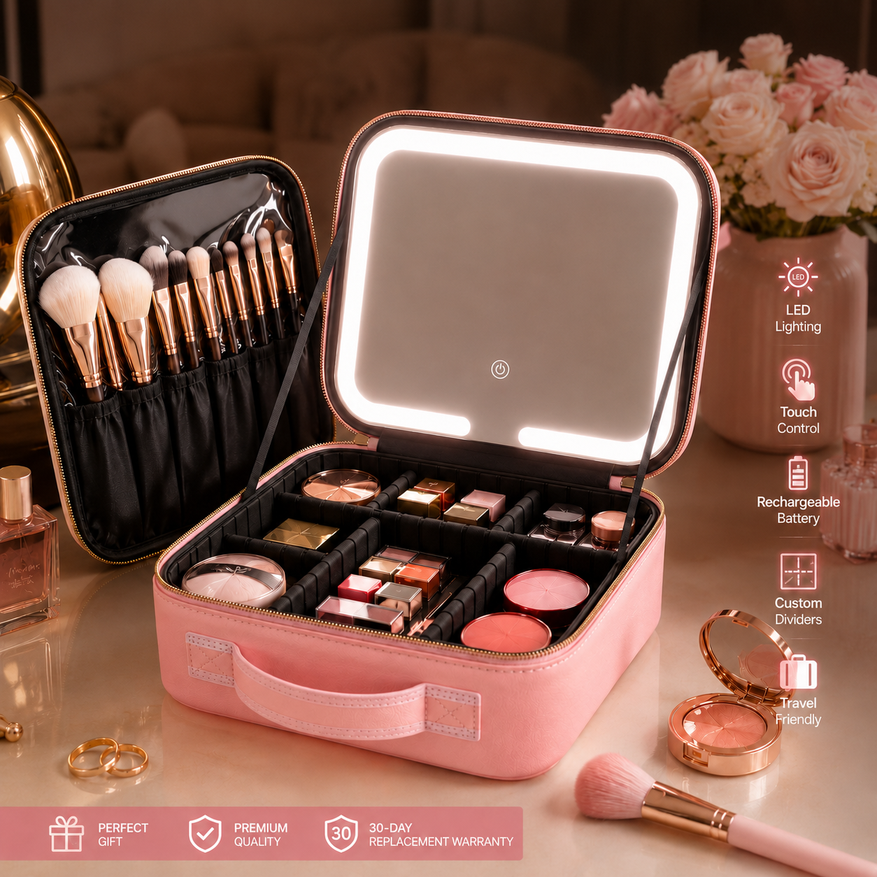 TasHub Glow LED Makeup Organizer Bag